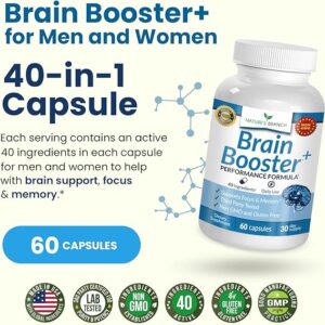 40-in-1 Brain Booster Supplement for Focus, Memory, Clarity, Energy